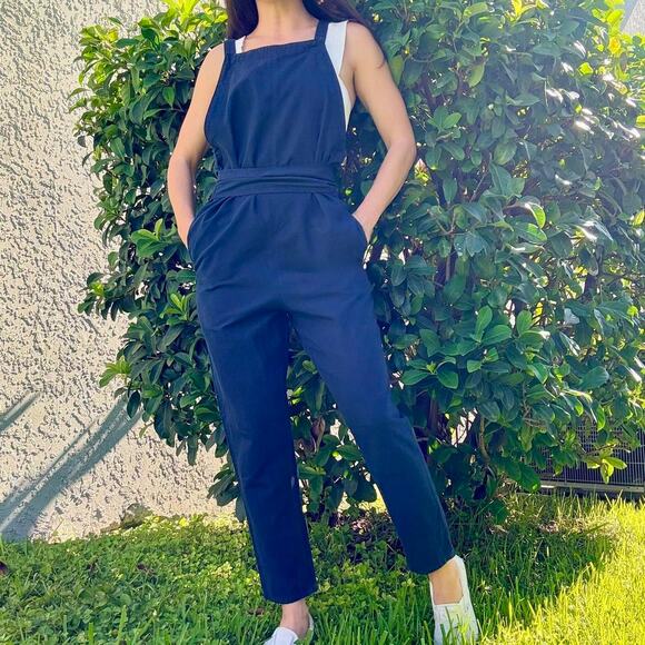 Linen Blend Overalls - Picture 3 of 8